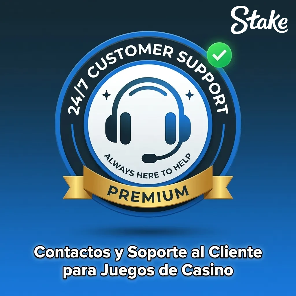 Stake casino customer support interface showing 24/7 live chat, email, help center, and social media contact options